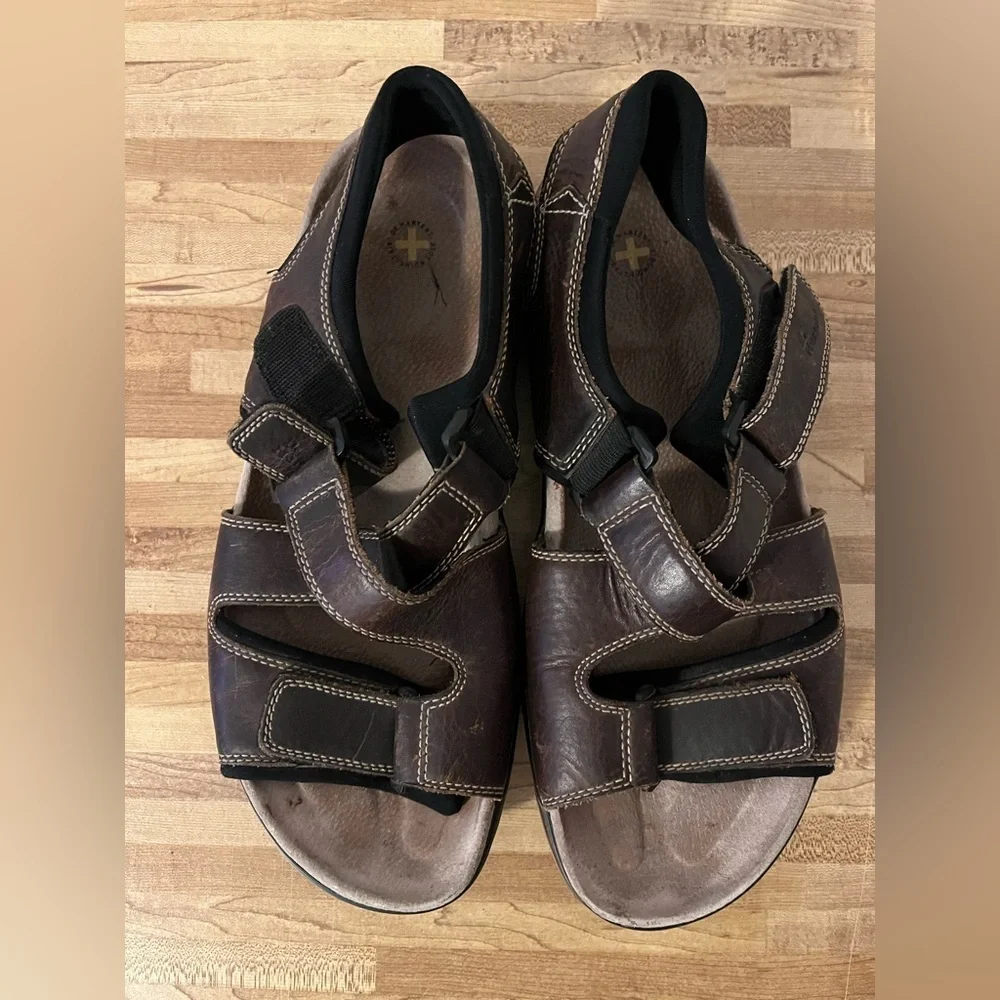 Dr Martens brown leather fisherman criss cross adj. straps sandals sz 12